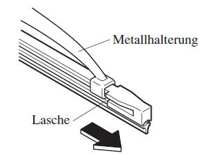 Ersetzen der Scheibenwischerblätter oder Gummis