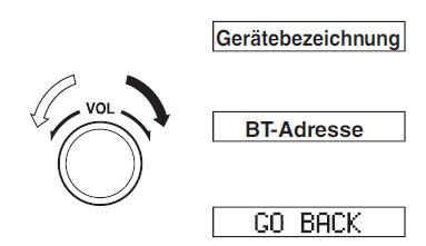 Informationsanzeige des Bluetooth -Audiogerätes