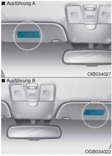 Airbag-Warnaufkleber (ausstattungsabhängig)