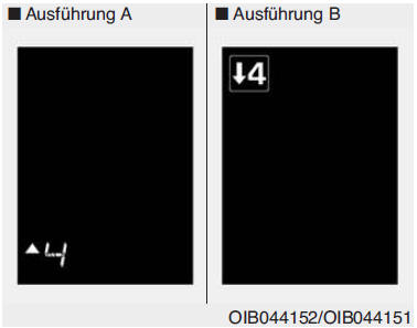 Fahrstufenanzeige Automatikgetriebe (ausstattungsabhängig)