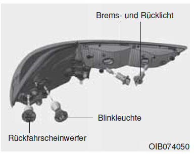 Glühlampen der hinteren Kombileuchten ersetzen